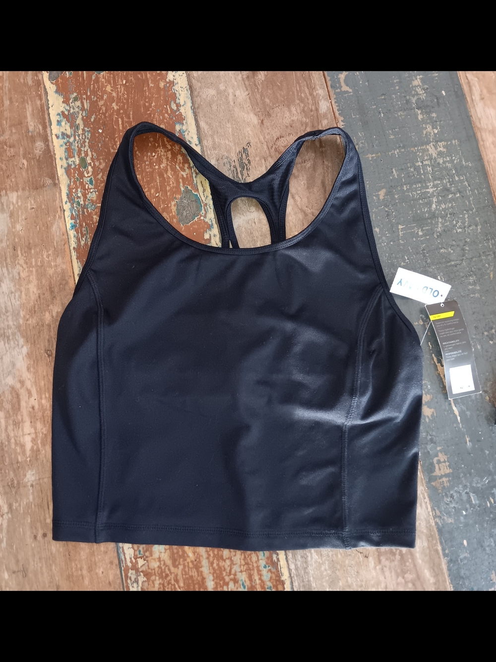 Black Racerback Tankini Swim Or Work-out Top